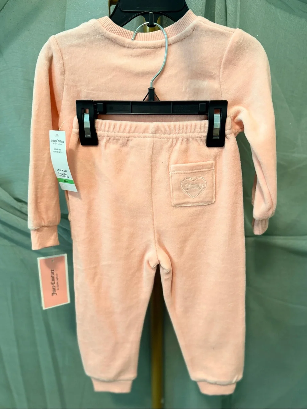 Juicy Couture Kids Blush Pink Velour Sweat Set